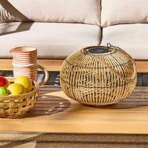 Lampada solare led in rattan, 31.5cm, marrone naturale