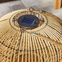Lampada solare led in rattan, 31.5cm, marrone naturale