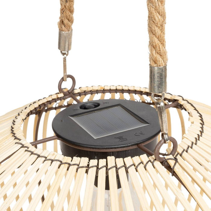 Lampada solare led in rattan, 31.5cm, marrone naturale