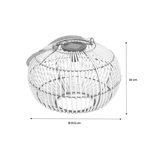 Lampada solare led in rattan, 31.5cm, marrone naturale