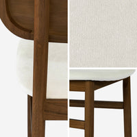 Set di 2 sedie vintage in legno di hevea e tessuto, marrone