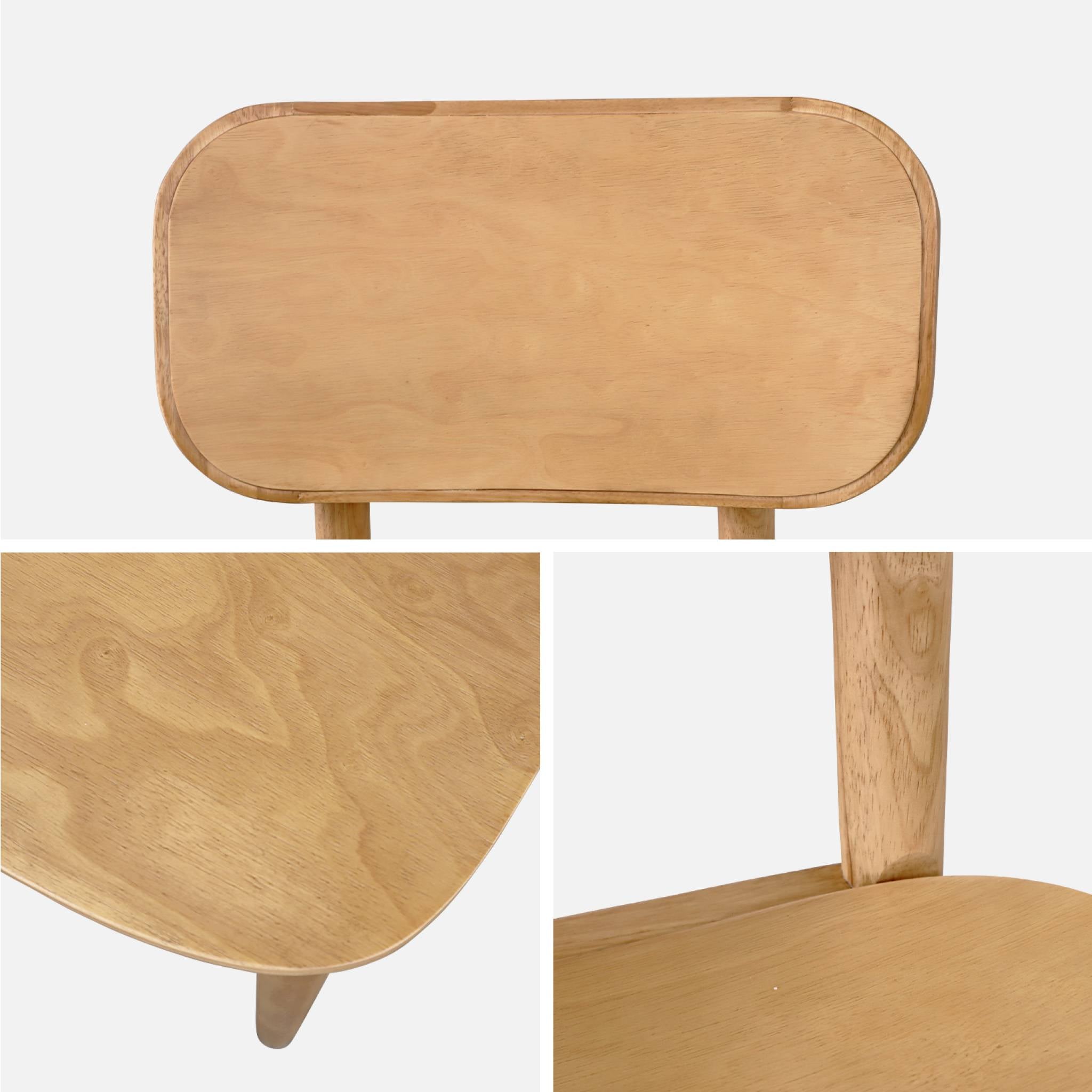 Set di 2 sedie in legno di hevea, marrone naturale