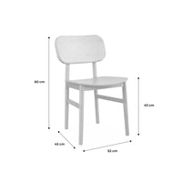 Set di 2 sedie in legno di hevea, marrone naturale