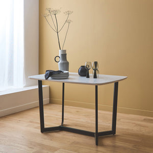 tavolo da pranzo da 4 a 6 posti con effetto marmo, 120 cm l sweeek