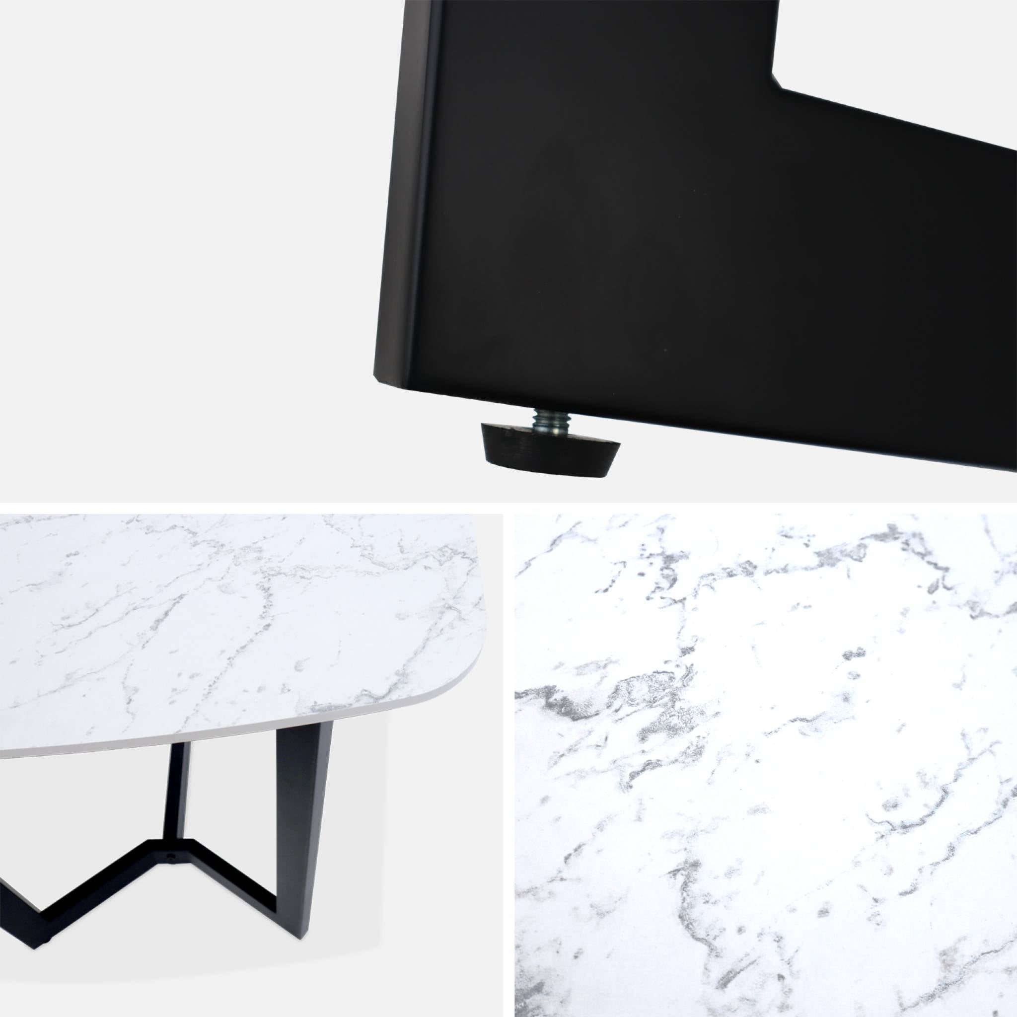 tavolo da pranzo da 4 a 6 posti con effetto marmo, 120 cm l sweeek