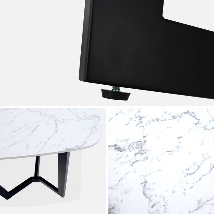 tavolo da pranzo da 4 a 6 posti con effetto marmo, 120 cm l sweeek