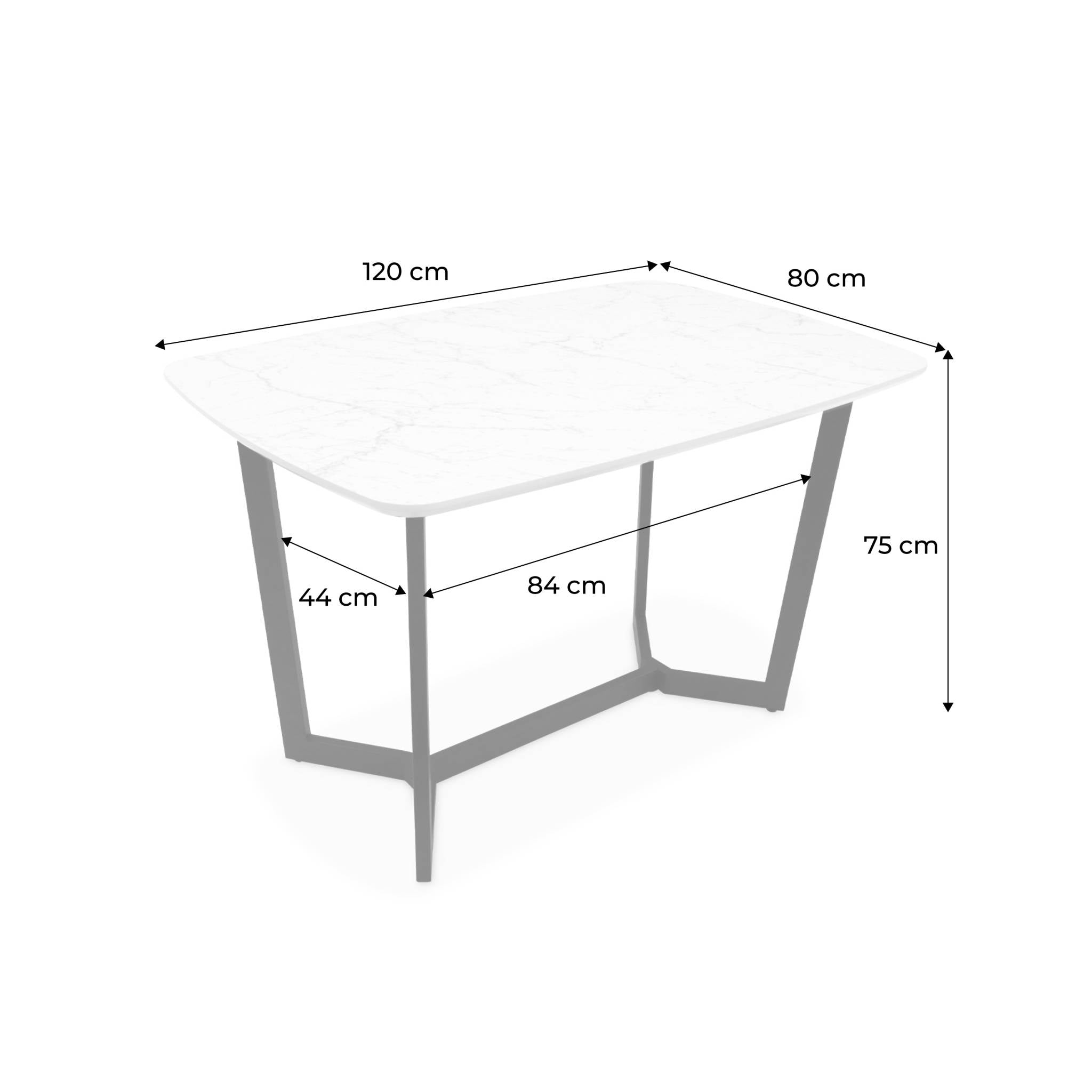 tavolo da pranzo da 4 a 6 posti con effetto marmo, 120 cm l sweeek