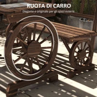 Set da Giardino 3 Pezzi in Legno di Pino con 1 Tavolo da Esterno 115x55x71 cm e 2 Panchine 115x51x80 cm