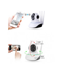 Ip Camera Telecamera Risoluzione 1080p Hd 3 Antenne P3p Rotazione Wifi Web Audio         