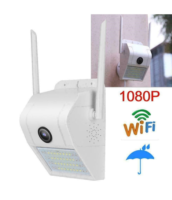 Ip Camera Wifi Esterno 2mp 1080p Led Lampada Solare Ip66 Telecamera Cam Sd Rec         