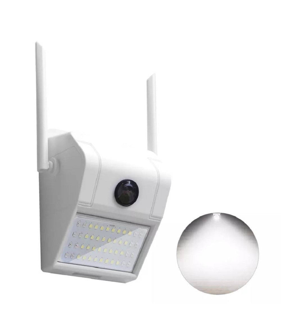 Ip Camera Wifi Esterno 3mp 1080p Led Lampada Solare Ip66 Telecamera Cam Microsd         