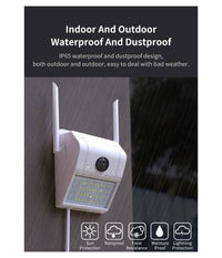 Ip Camera Wifi Esterno 3mp 1080p Led Lampada Solare Ip66 Telecamera Cam Microsd         