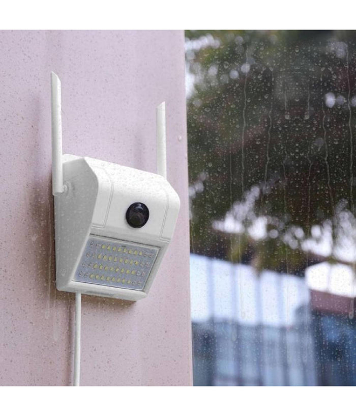 Ip Camera Wifi Esterno 3mp 1080p Led Lampada Solare Ip66 Telecamera Cam Microsd         