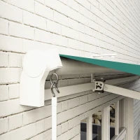 Tenda da Sole per Esterno Avvolgibile a Manovella in Metallo e Alluminio, 4x2.5m, Verde Scuro