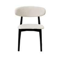 Set di 2 sedie in legno di hevea e tessuto bouclé, nero