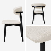 Set di 2 sedie in legno di hevea e tessuto bouclé, nero