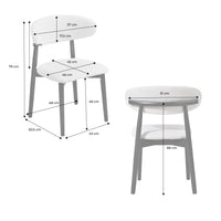 Set di 2 sedie in legno di hevea e tessuto bouclé, nero