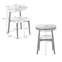 Set di 2 sedie in legno di hevea e tessuto bouclé, nero