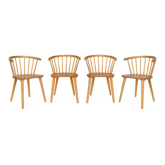 Set di 4 sedie in legno, marrone naturale
