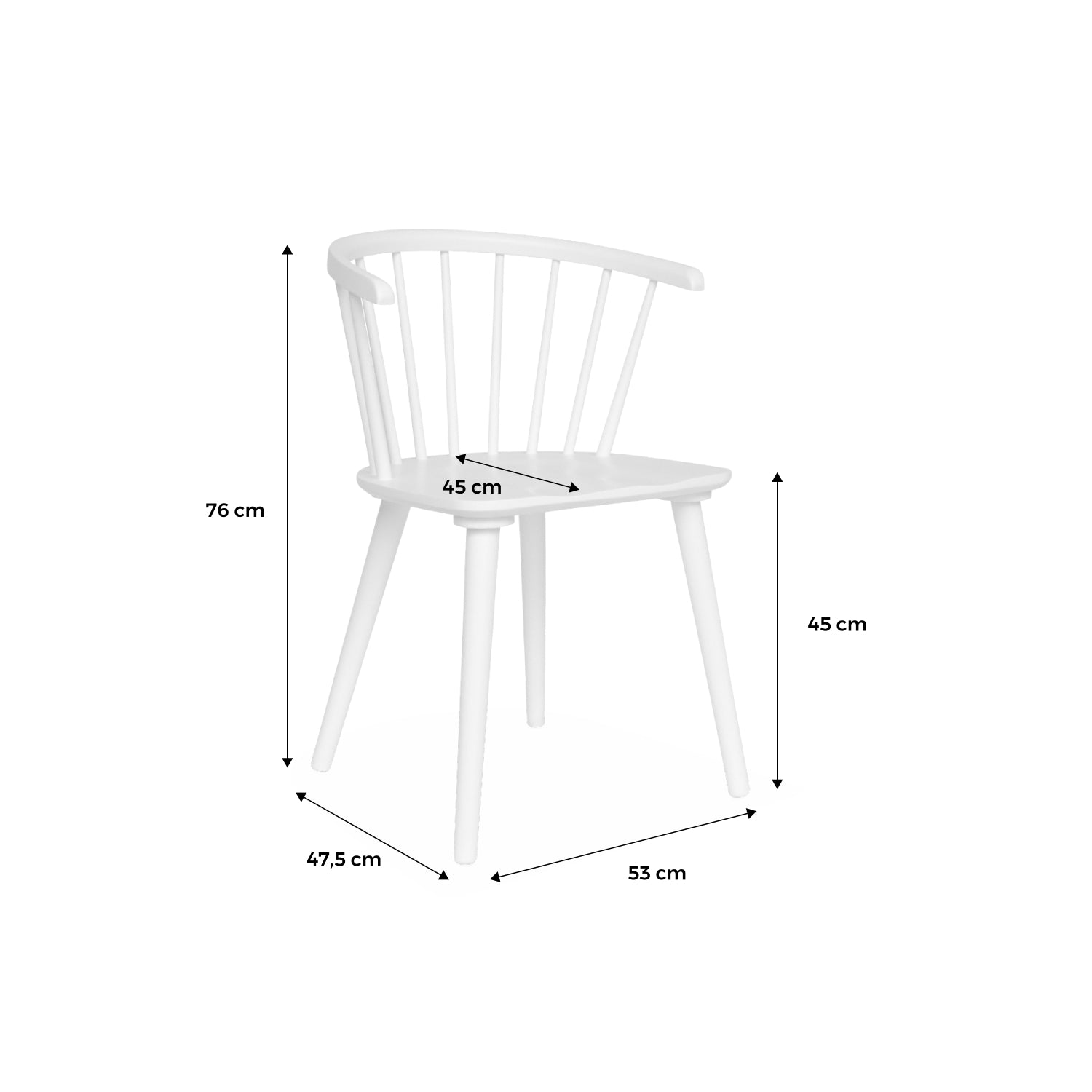 Set di 4 sedie in legno, marrone naturale
