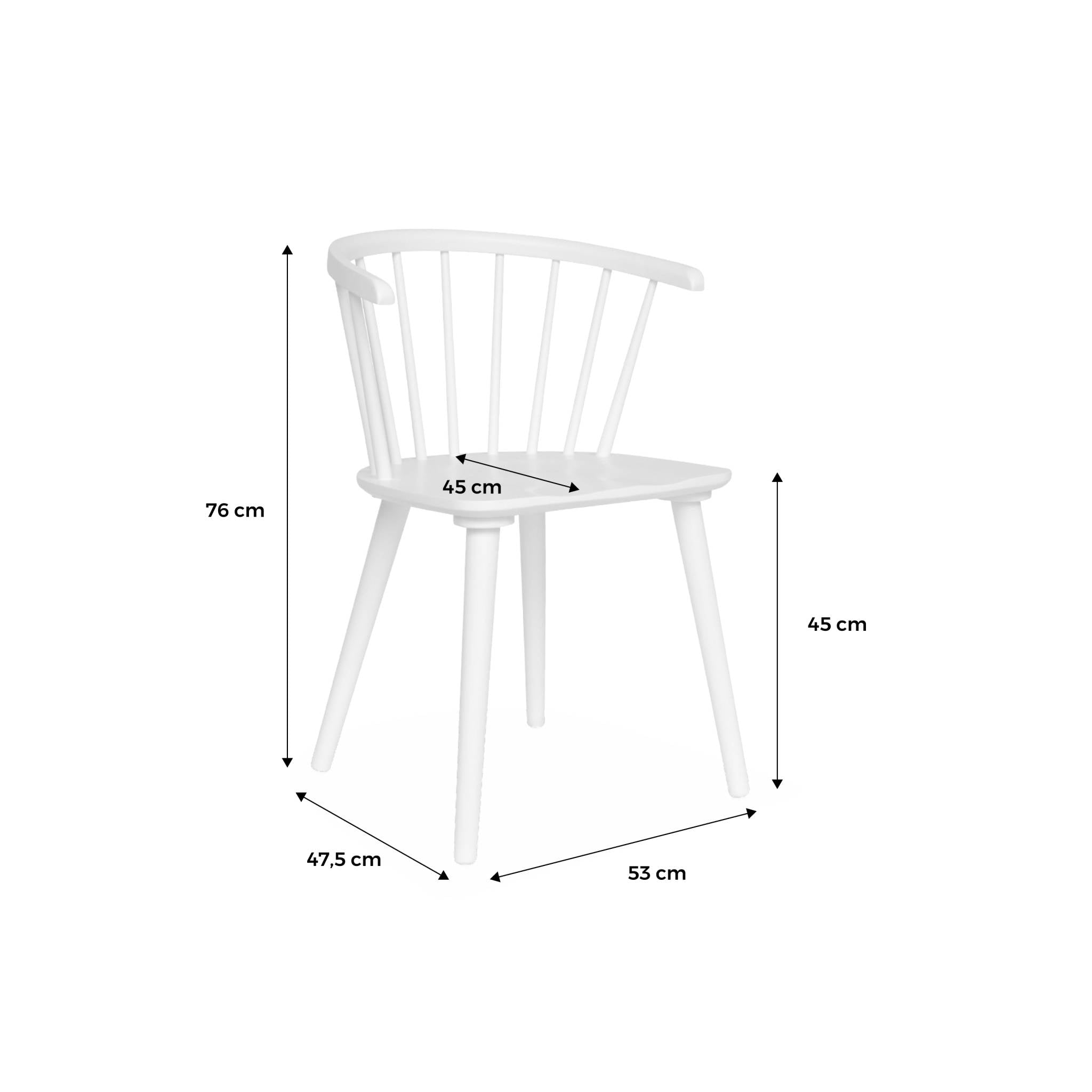 Set di 4 sedie in legno, marrone naturale