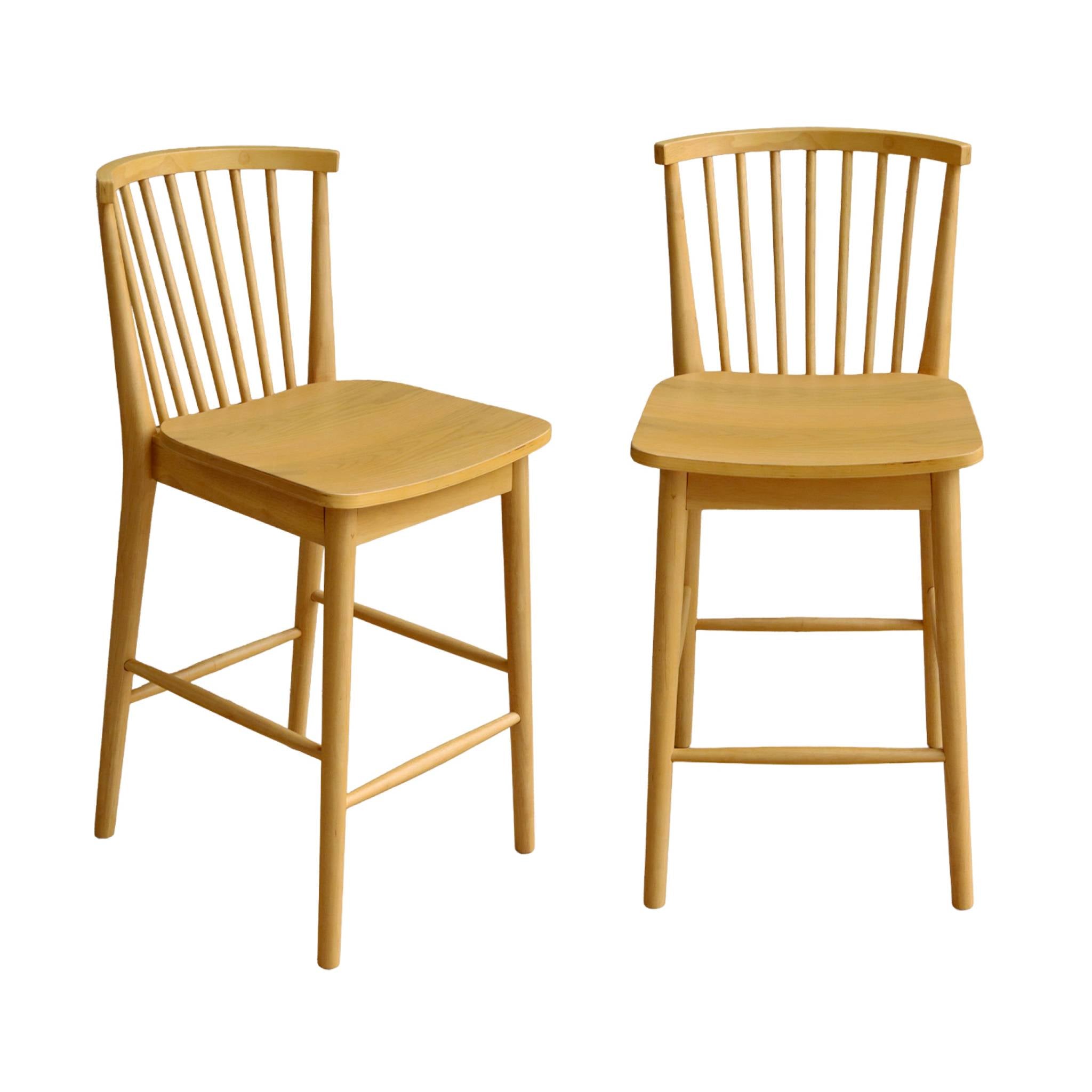 Set di 2 sgabelli da bar con barre di legno di hevea 63cm , marrone