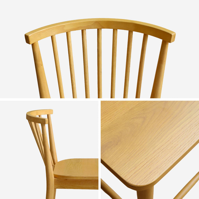 Set di 2 sgabelli da bar con barre di legno di hevea 63cm , marrone