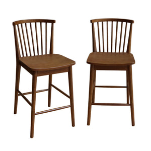 Set di 2 sgabelli da bar con barre di legno di hevea 63cm , marrone