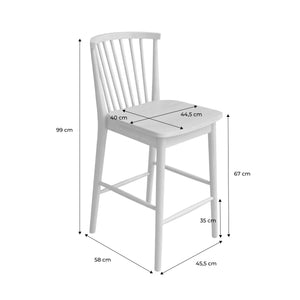 Set di 2 sgabelli da bar con barre di legno di hevea 63cm , marrone