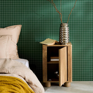 Set 2 comodini effetto legno di mango 1 anta reversibile, albero di