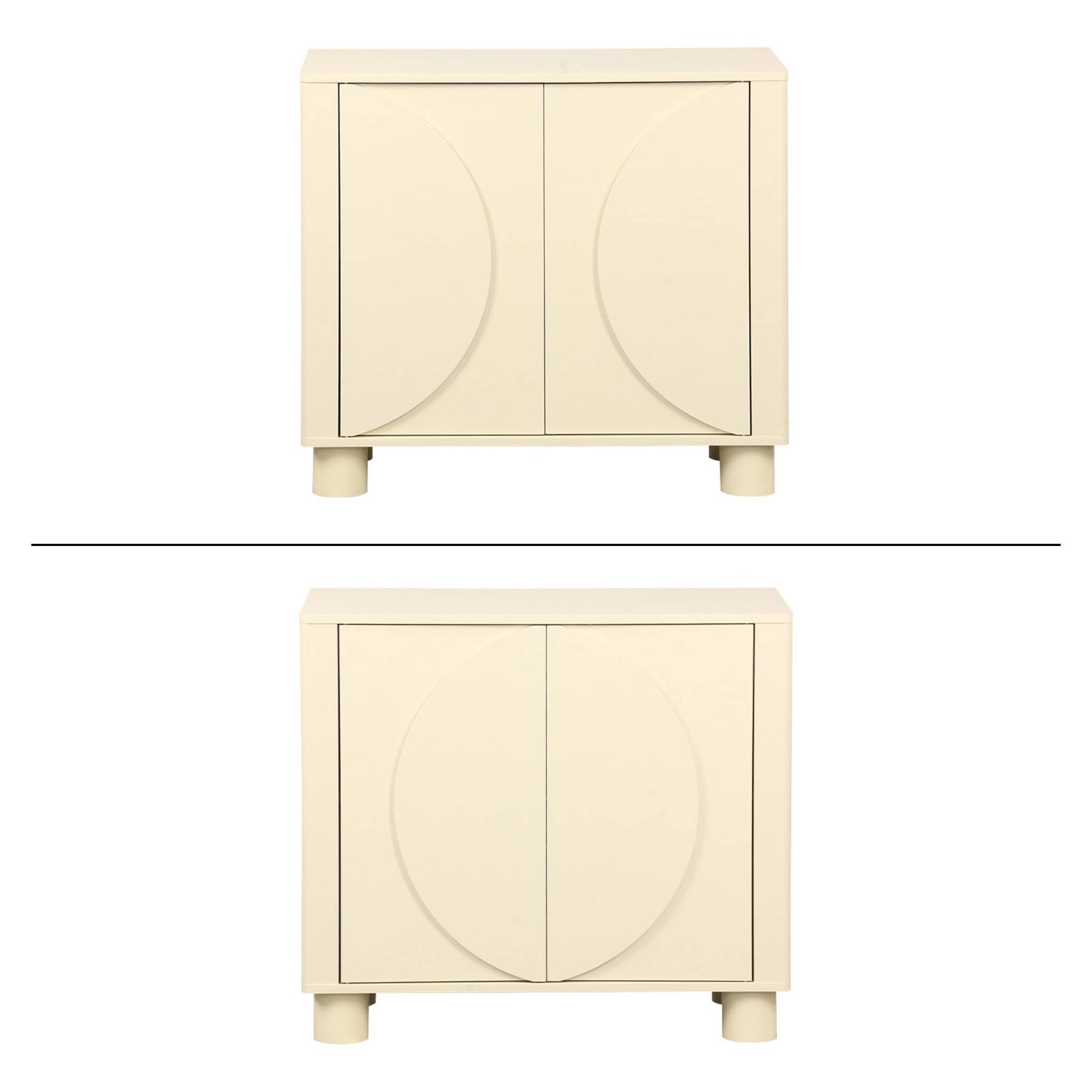 Credenza esotica effetto legno di mango 2 ante, 80cm, beige