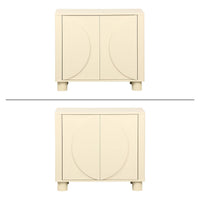 Credenza esotica effetto legno di mango 2 ante, 80cm, beige