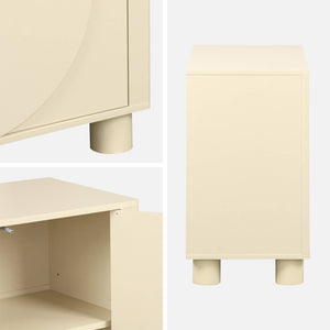 Credenza esotica effetto legno di mango 2 ante, 80cm, beige