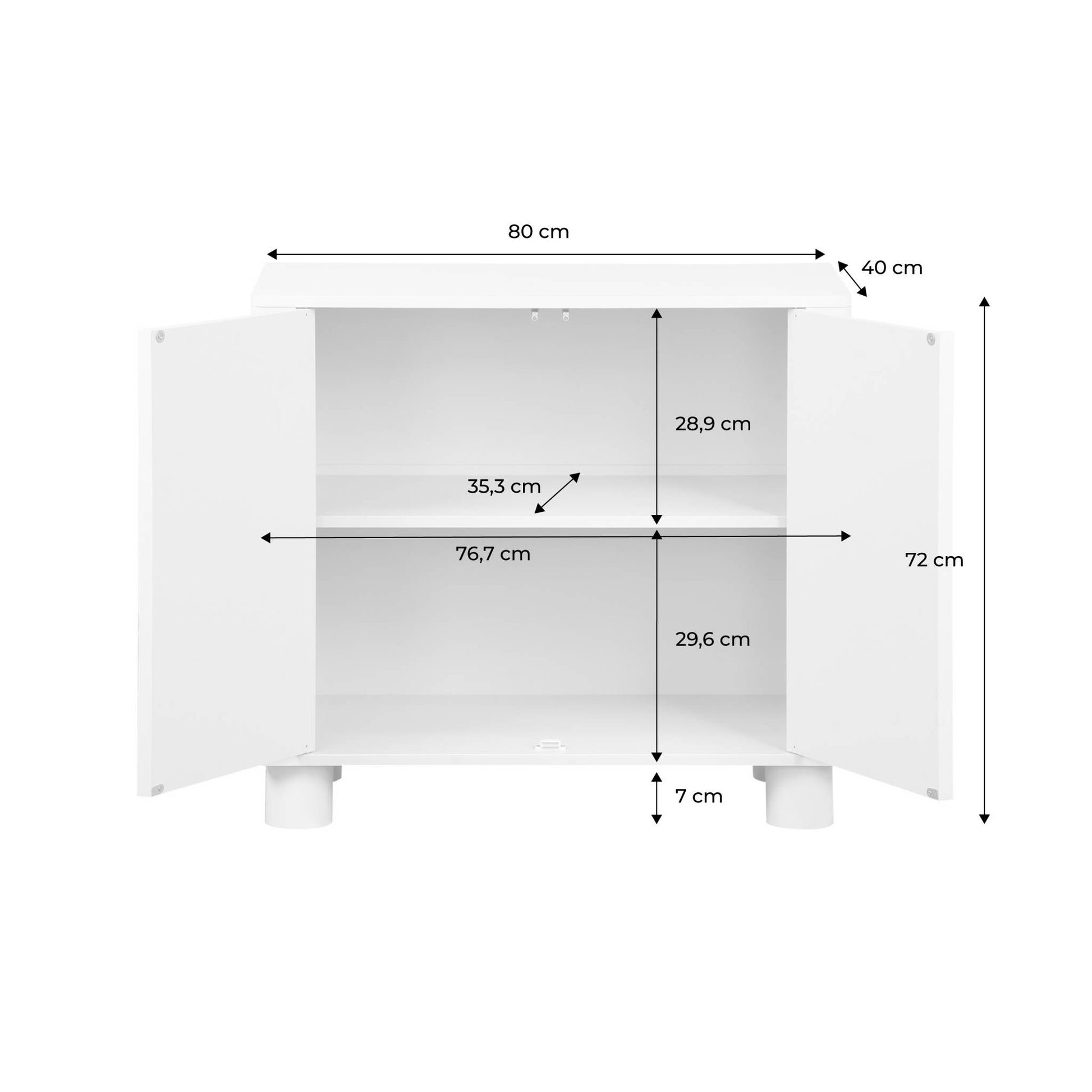 Credenza esotica effetto legno di mango 2 ante, 80cm, beige