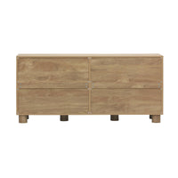 Credenza esotica effetto legno di mango 4 ante 155cm, albero di mango