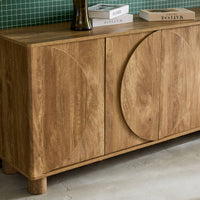 Credenza esotica effetto legno di mango 4 ante 155cm, albero di mango