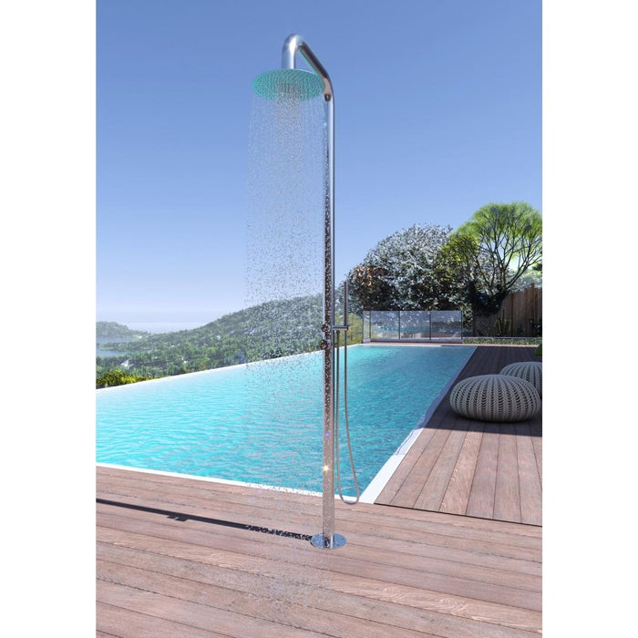 colonna doccia acciaio inox summer a pavimento da giardino da esterno outdoor *** finitura- spazzolato, confezione 1