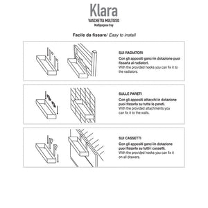 Pika' vaschetta multiuso con accessori per radiatore muro e cassetti modello klara