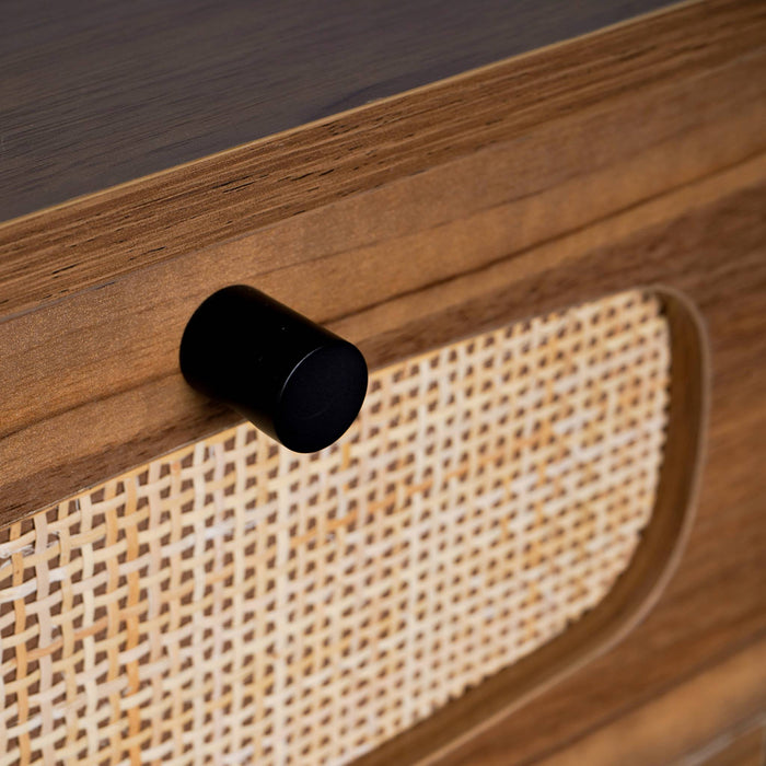 Scrivania effetto legno e canna, marrone naturale