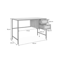 Scrivania effetto legno e canna, marrone naturale