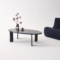 Tavolino ovale in legno di mango massiccio, 120cm, nero