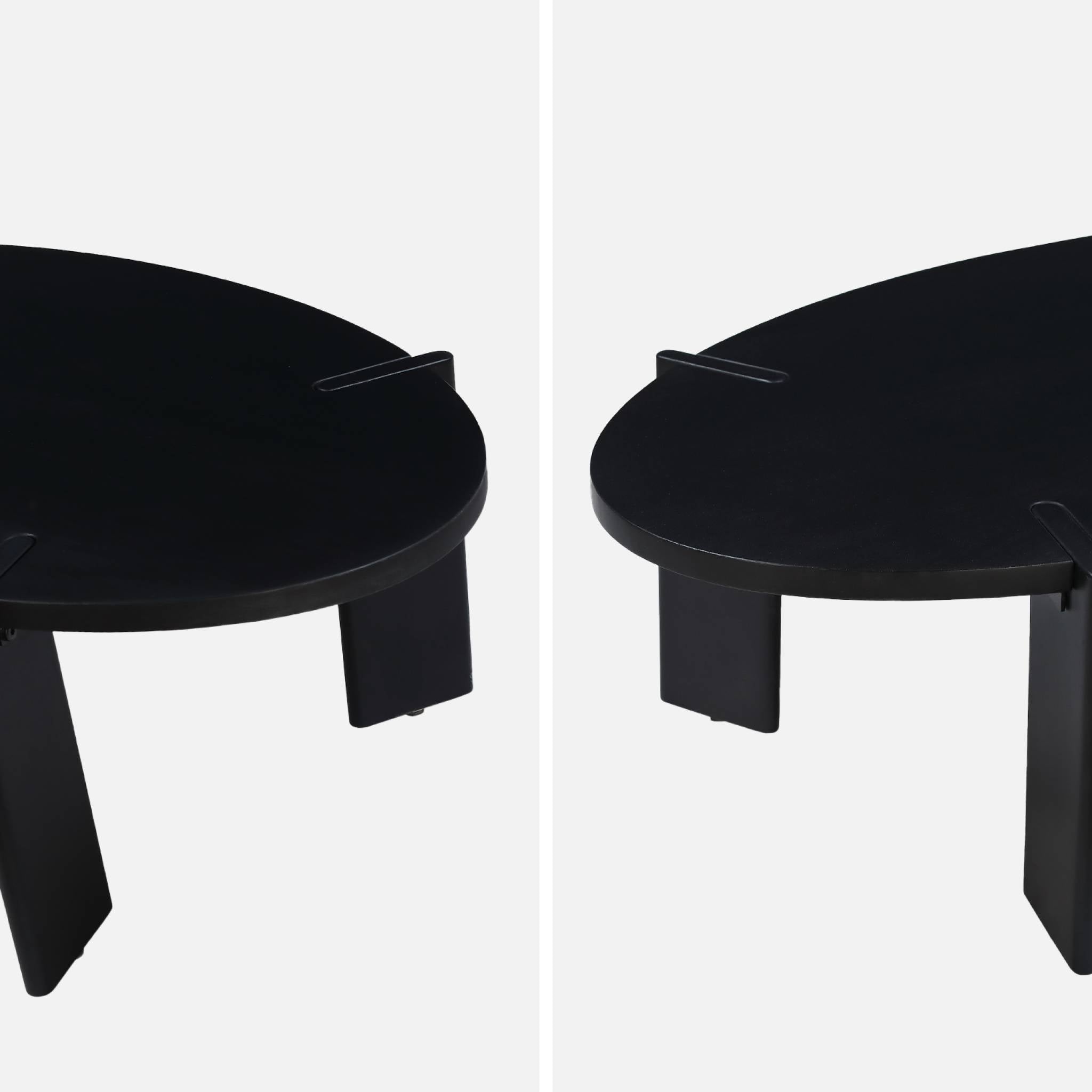 Tavolino ovale in legno di mango massiccio, 120cm, nero