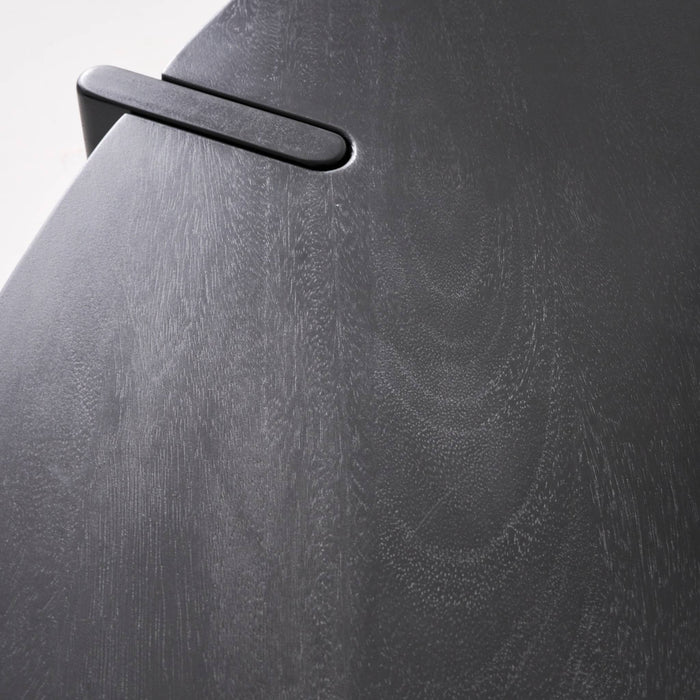 Tavolino ovale in legno di mango massiccio, 120cm, nero