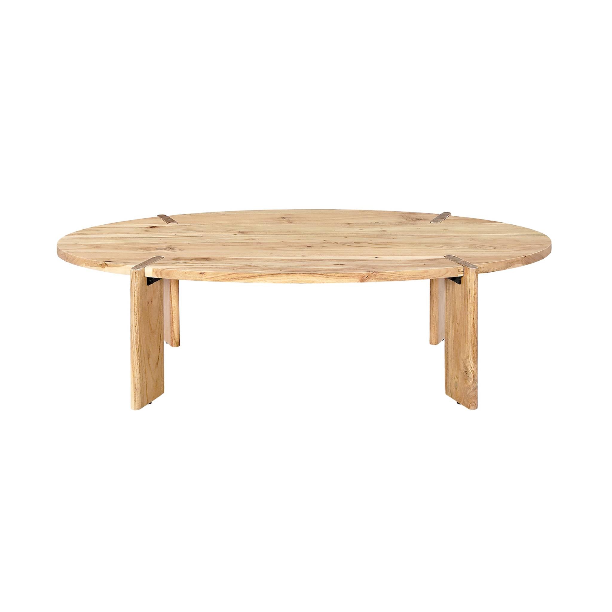 Tavolino ovale in legno di mango massiccio, 120cm, marrone naturale