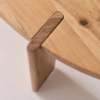 Tavolino ovale in legno di mango massiccio, 120cm, marrone naturale