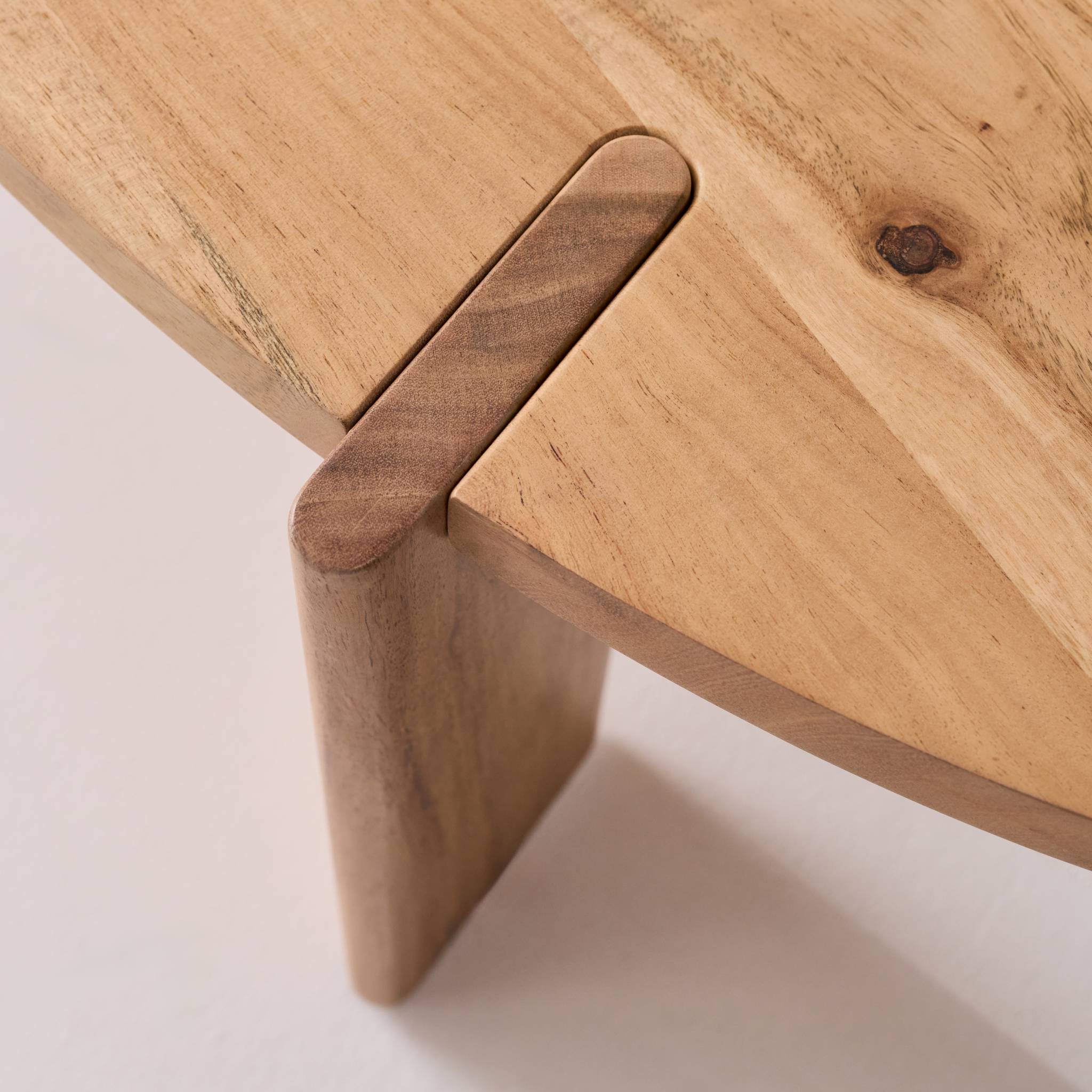 Tavolino ovale in legno di mango massiccio, 120cm, marrone naturale