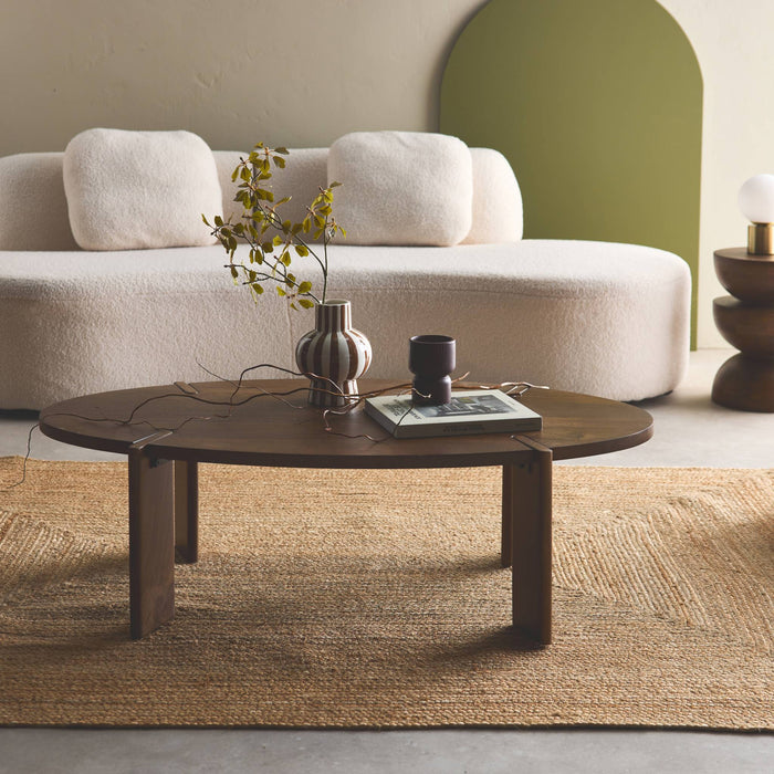 Tavolino ovale in legno di mango massiccio 120 cm i sweeek