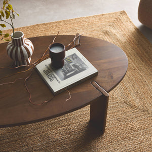 Tavolino ovale in legno di mango massiccio 120 cm i sweeek