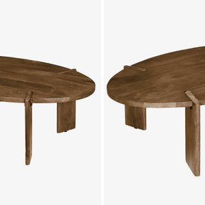 Tavolino ovale in legno di mango massiccio 120 cm i sweeek