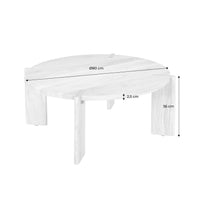 Tavolino da caffè esotico rotondo in legno massello, nero